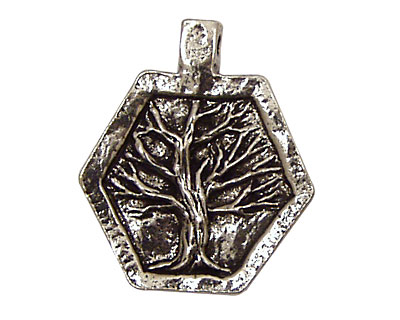 Green Girl Pewter Wisdom Tree Pendant 28x32mm