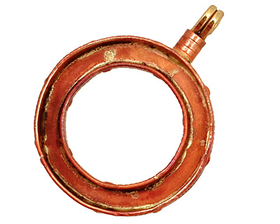 Patricia Healey Copper Simple Loop Bezel Pendant 38x50mm