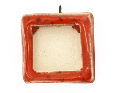 Jangles Ceramic Red Square Bezel 28-29x31-32mm