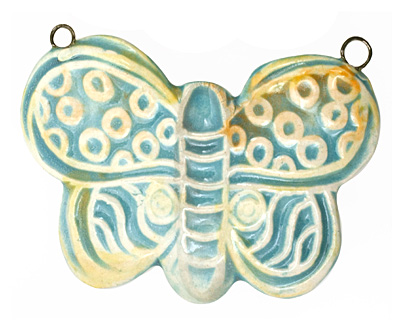 Jangles Ceramic Turquoise Butterfly Pendant 56x35mm