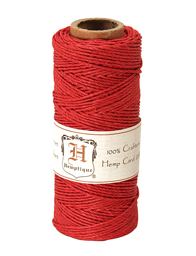 Red Hemp Twine 20 lb, 205 ft