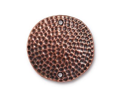 TierraCast Antique Copper (plated) Hammertone Disk Link 25mm