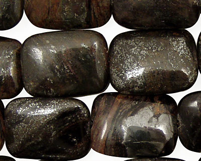 Natural Banded Hematite Thin Pillow 20x15mm