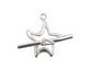 Silver (plated) Stylized Star Toggle Clasp 24x20mm, 29mm bar