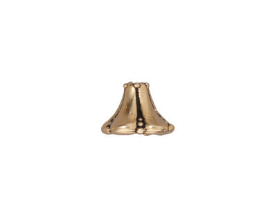 TierraCast Antique Gold (plated) Large Bell Flower Bead Cap 12mm