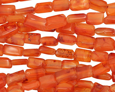 Carnelian Irregular Faceted Thin Pillow 7-8x5-6mm