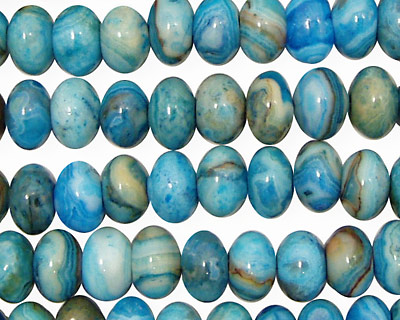 Larimar Blue Crazy Lace Rondelle 8mm