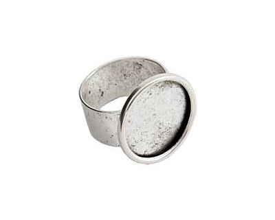 Nunn Design Silver (plated) Large Circle Adustable Ring 21mm