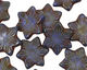Czech Glass Navy Picasso 6 Petal Flower 18mm
