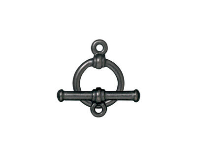 TierraCast Gunmetal Bar & Ring Toggle Clasp 16x12mm, 19mm bar