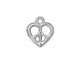 TierraCast Rhodium (plated) Heart Peace Charm 15x17mm