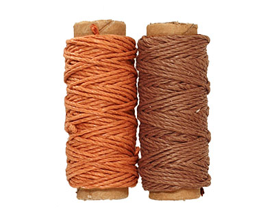Orange/Dark Brown Hemp Twine 20 lb, 29 ft x 2 colors