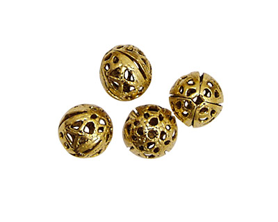 Stampt Antique Gold (plated) Filigree Ball 8mm