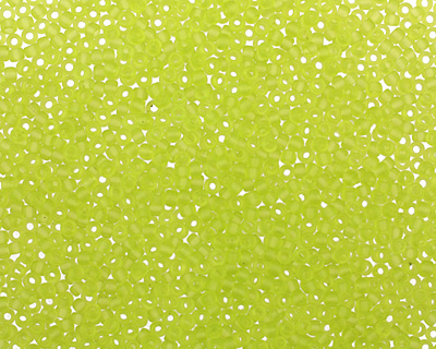 TOHO Transparent Frosted Lime Green Round 15/0 Seed Bead