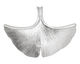 Ezel Findings Rhodium (plated) Ginkgo Leaf Pendant 40x30mm