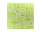 Lillypilly Lime Green Deco Rectangle Anodized Aluminum Sheet 3"x3", 24 gauge