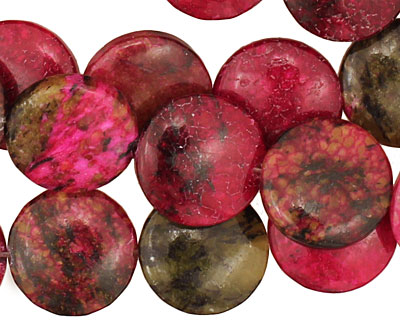 Red Turtle Jasper Puff Coin 15mm
