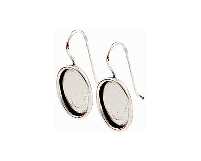 Nunn Design Antique Silver (plated) Small Oval Frame Earring 12x17mm