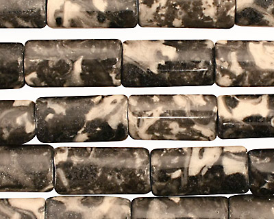 Black Tree Agate Thin Pillow 16x8mm