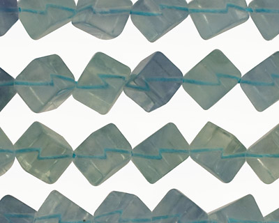 Blue Green Fluorite Diagonal Drilled Cube 12mm