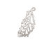 Ezel Findings Rhodium (plated) Chestnut Oak Leaf Pendant 11x27mm
