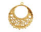 Brass Small Filigree Gypsy Hoop 28x32mm