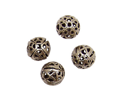 Stampt Antique Pewter (plated) Filigree Ball 8mm