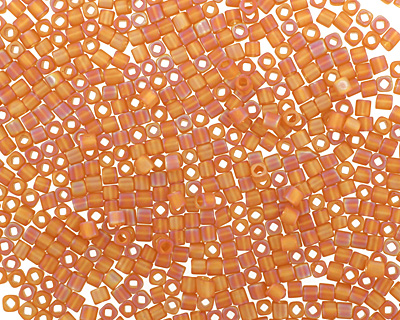 TOHO Transparent Rainbow Frosted Dark Topaz Cube 1.5mm Seed Bead