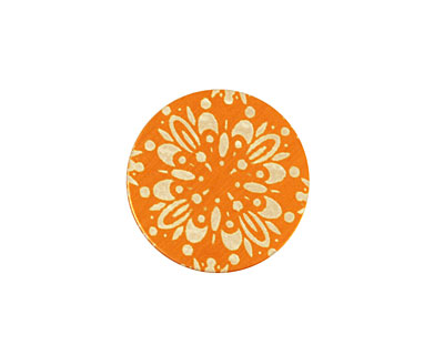 Lillypilly Orange Kaleidoscope Anodized Aluminum Disc 19mm, 24 gauge