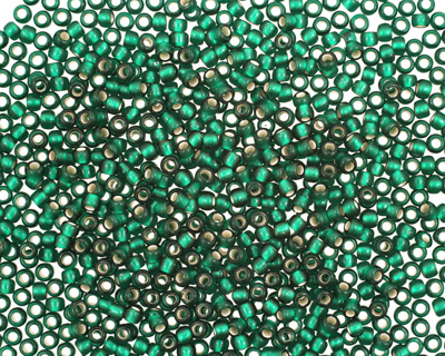 TOHO Green Emerald (with Frosted Silver Lining) Round 11/0 Seed Bead