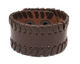 Brown Leather Stitched Edge Cuff 1 1/2"