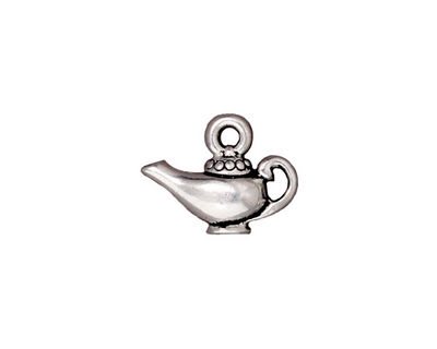 TierraCast Antique Silver (plated) Aladdin's Lamp Charm 17x13mm