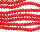 Coral Red Crystal Faceted Rondelle 4mm