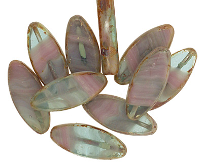 Czech Glass Spring Garden Horse Eye 18x8mm