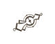 Stampt Antique Pewter (plated) Half Past Midnight Deco Link 29x13mm