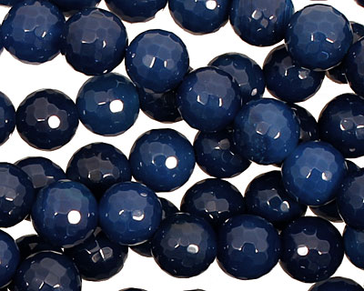 Cobalt Agate Faceted Round 8mm
