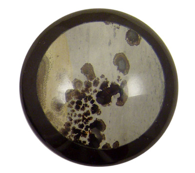 Artistic Jasper Inlayed in Black Coin Cabochon 38mm