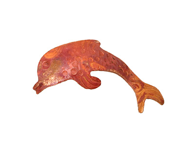 Patricia Healey Copper Dolphin Pendant 32x15mm