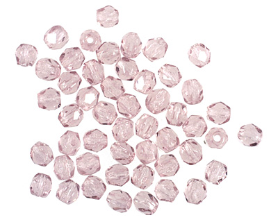Czech Fire Polished Glass Light Amethyst Round 3mm