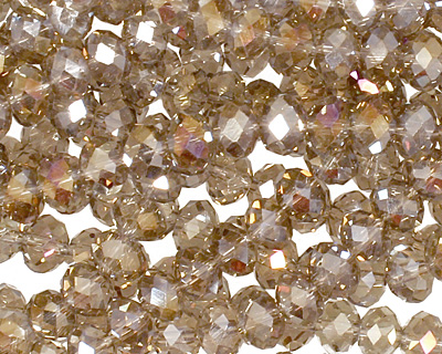 Black Diamond AB Crystal Faceted Rondelle 6mm