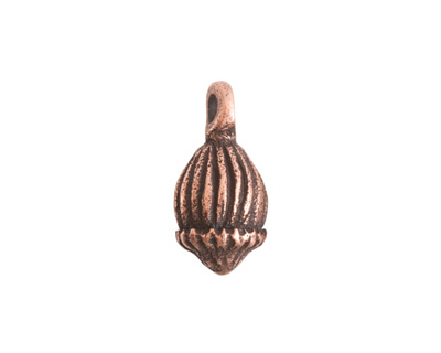 Nunn Design Antique Copper (plated) Small Poppy Pod Charm 9x20mm