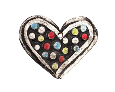 Jangles Ceramic Black Heart Pendant 40-43x35-36mm