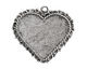Nunn Design Antique Silver (plated) Large Ornate Heart Bezel Pendant 40x37mm