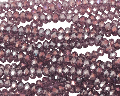 Vintage Lavender AB Crystal Faceted Rondelle 3mm