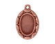 TierraCast Antique Copper (plated) Scalloped Oval Frame Drop 19x28mm