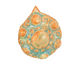 Gaea Ceramic Catalina Cerulean on Buff Brooch 29-31x35-37mm