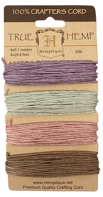 Vintage Hemp Twine 20 lb, 29.8 ft x 4 colors