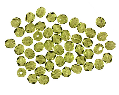 Czech Fire Polished Glass Olivine Round 4mm