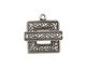 Antique Silver (plated) Scroll Square Toggle Clasp 22x18mm, 21mm bar