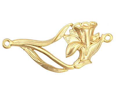 Ezel Findings Gold (plated) Daffodil Link 43x19mm